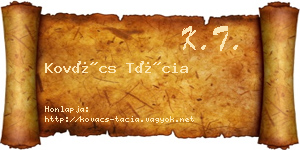 Kovács Tácia névjegykártya